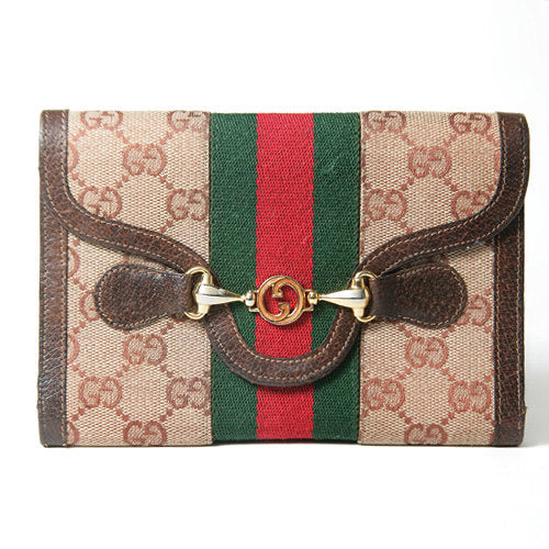 OLD Gucci　ジャガード財布(茶）