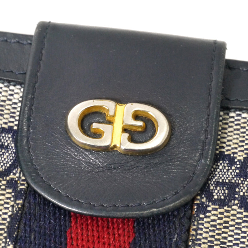 OLD Gucci  ジャガード シェリー折財布（青）