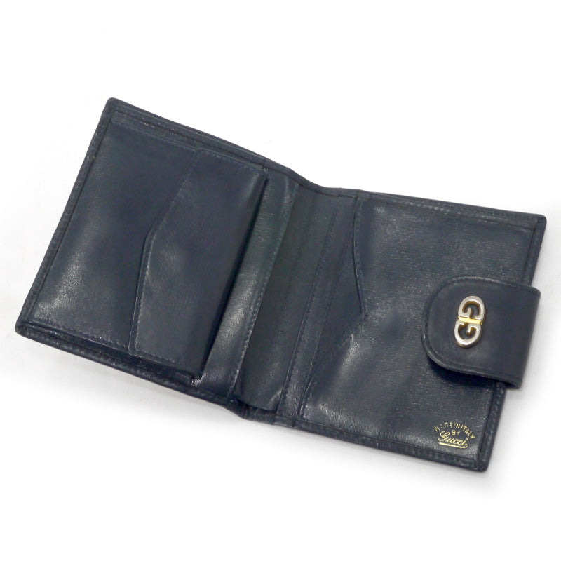 OLD Gucci  ジャガード シェリー折財布（青）