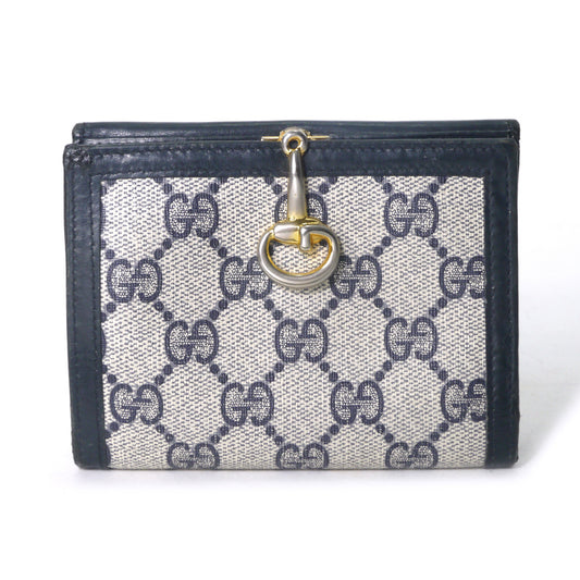 OLD Gucci  ホースビット留め具 折財布（青）