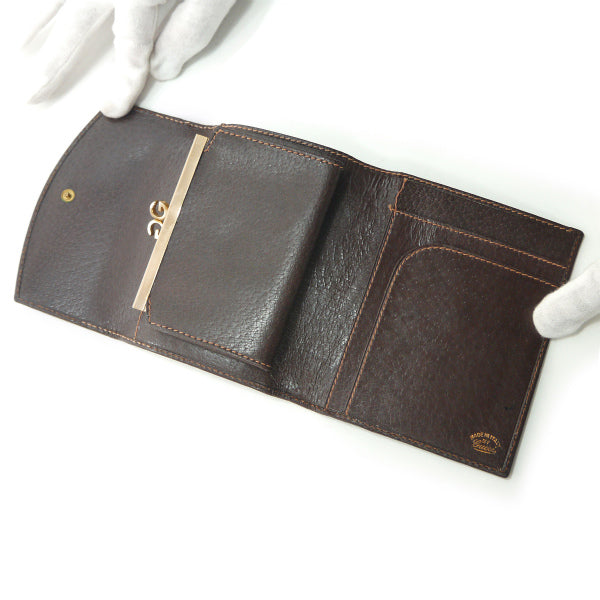 OLD Gucci ピグスキン シェリーがま口折財布（茶）