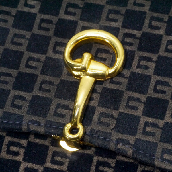 OLD Gucci　激レア!!スクエアGGスエード長財布（紺）