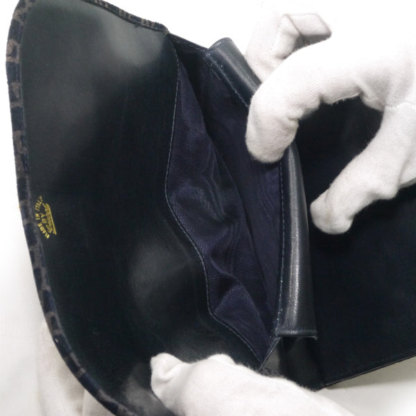 OLD Gucci　激レア!!スクエアGGスエード長財布（紺）