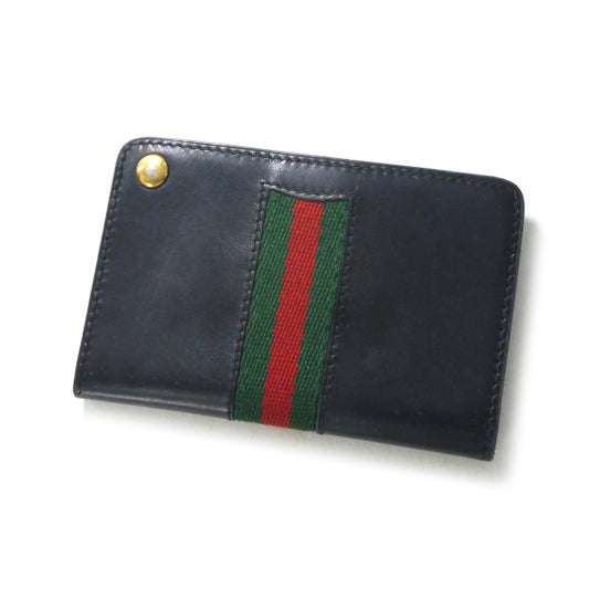 OLD Gucci 80s 本革シェリーカードケース（黒）