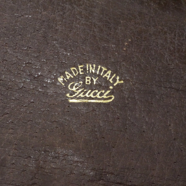 OLD Gucci　シェリーがま口折財布（茶/ジャガード ）