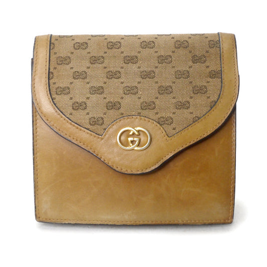 OLD Gucci  ＜訳あり＞マイクロGGマルチポーチ（ベージュ）