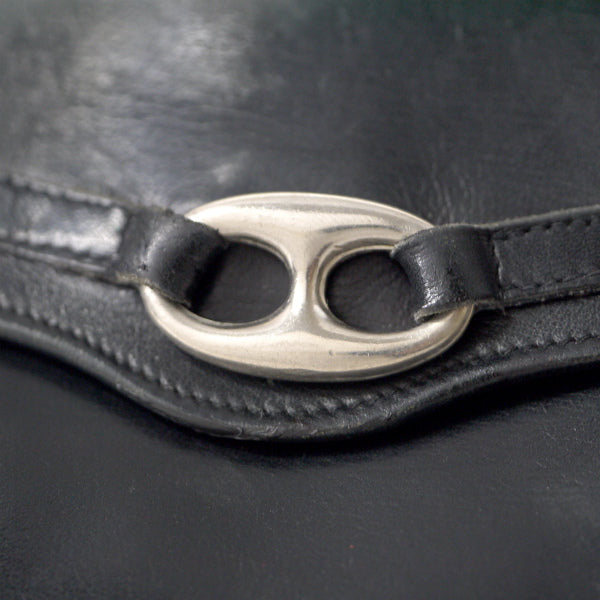 OLD Gucci　リンク金具レザー長財布（黒）