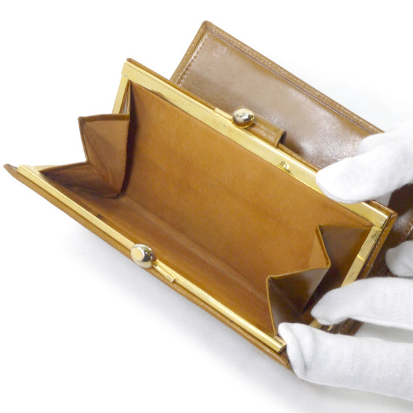 OLD Gucci 流れ星GG柄がま口ミドル折財布（茶）