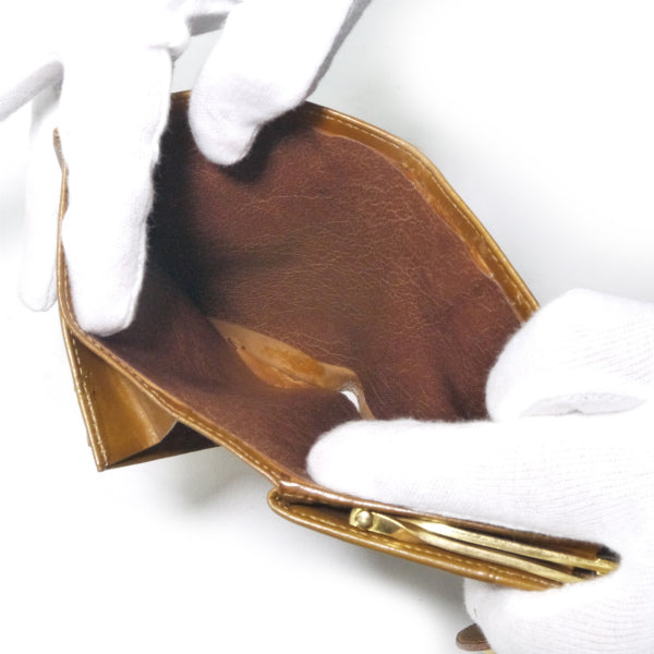 OLD Gucci 流れ星GG柄がま口ミドル折財布（茶）