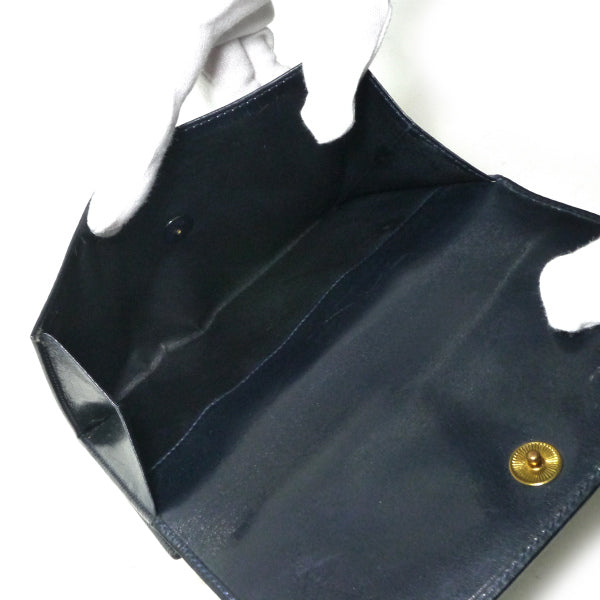 OLD Gucci　総革GG留め具折り財布（濃紺）