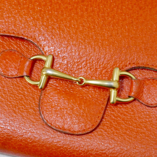 OLD Gucci　レア!!ホースビット折財布（オレンジ）