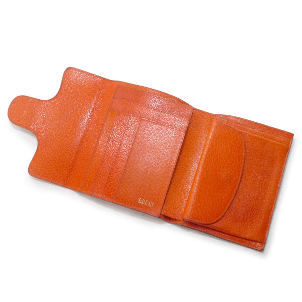 OLD Gucci　レア!!ホースビット折財布（オレンジ）