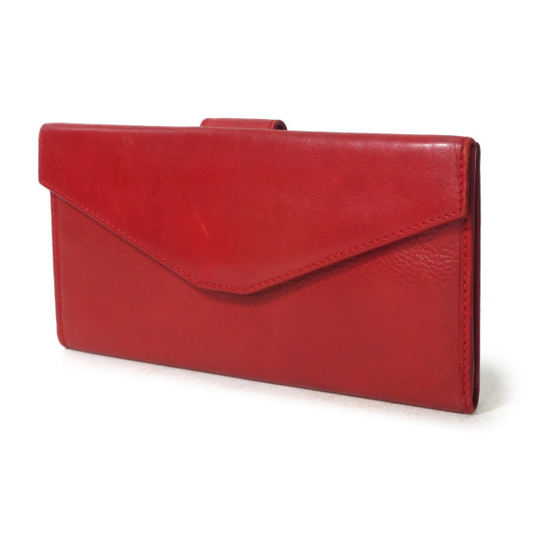 OLD Gucci GG留め具シュリンクレザー Wホック長財布（赤） – Vintage