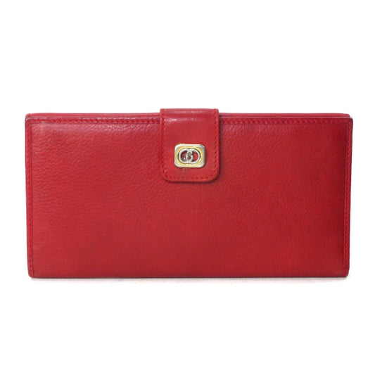 OLD Gucci　GG留め具シュリンクレザー Wホック長財布（赤）