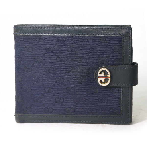 OLD Gucci マイクロGGジャガード２つ折財布（濃紺）