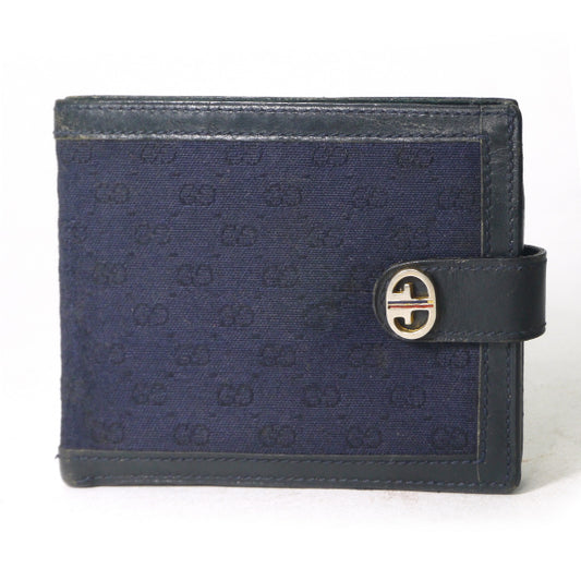 OLD Gucci マイクロGGジャガード２つ折財布（濃紺）