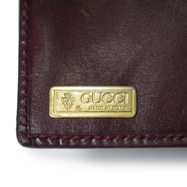 OLD Gucci　総革シェリーお札入れ＆カードケース（ボルドー）