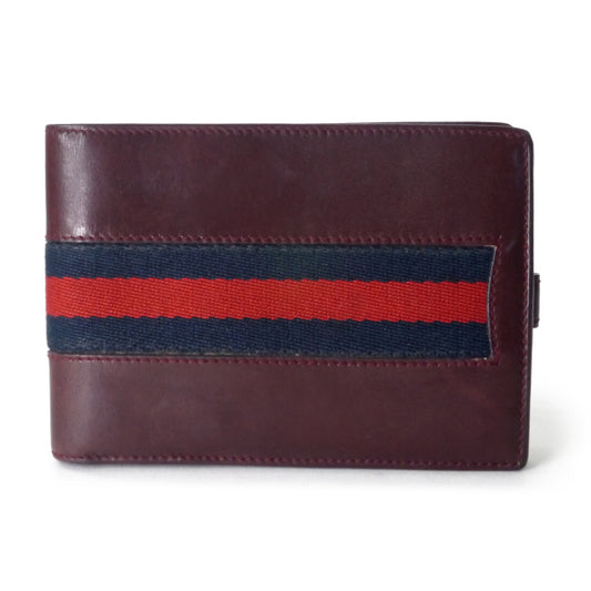 OLD Gucci　総革シェリーお札入れ＆カードケース（ボルドー）