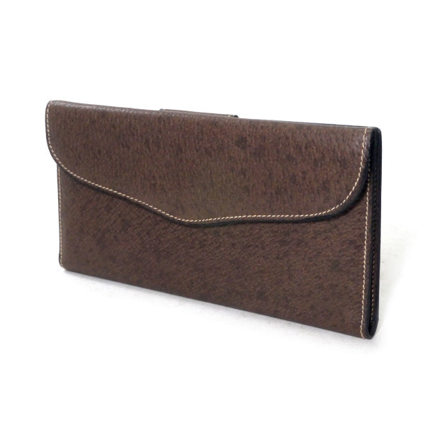 OLD Gucci　デットストック！ピグスキンGG留め具 長財布（茶/箱付き）