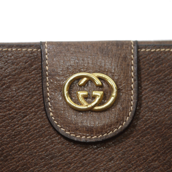 OLD Gucci　デットストック！ピグスキンGG留め具 長財布（茶/箱付き）
