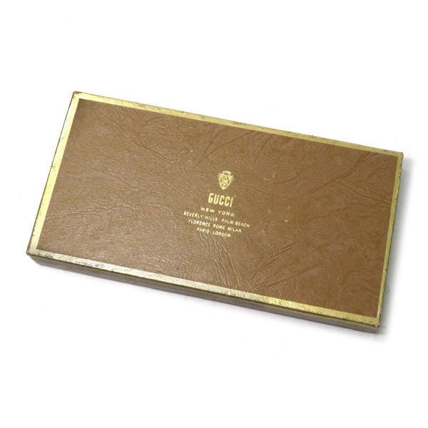 OLD Gucci　デットストック！ピグスキンGG留め具 長財布（茶/箱付き）