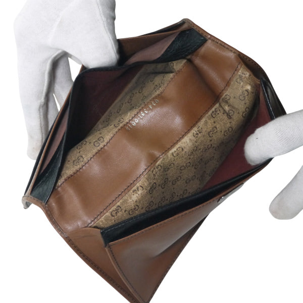 早い者勝ち美品　GUCCI グッチ　オールド　ヴィンテージ　カードケース　二つ折 OLD Gucci レザーお札入れ＆カードケース（黒） – Vintage Shop Rococo