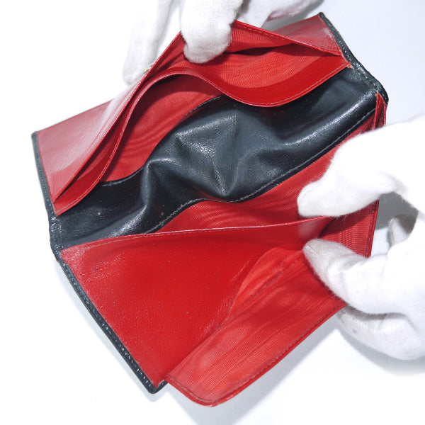 OLD Gucci 総革GG留め具デュアルトーン長財布（黒×赤）