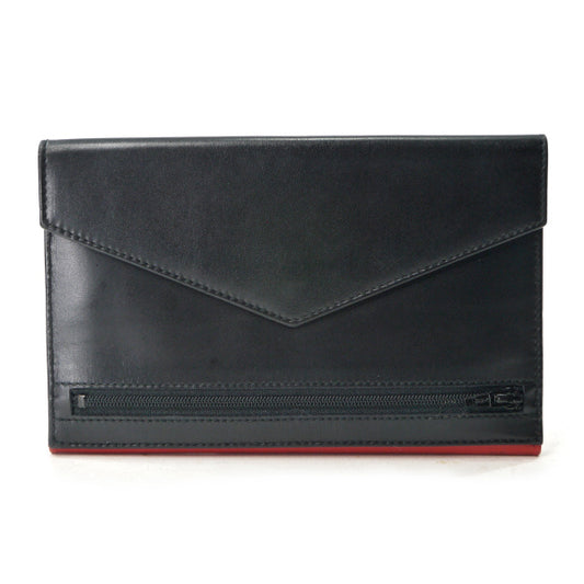 OLD Gucci 総革ウォレットポーチ（黒/赤）