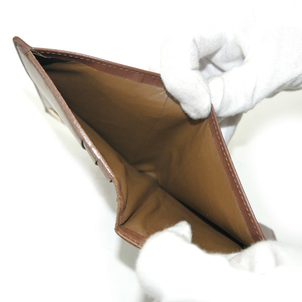 OLD Gucci　総革GG金具がま口折り財布（茶）