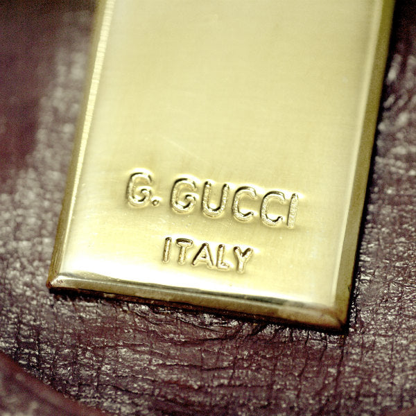 OLD Gucci　総革GG金具がま口折り財布（茶）