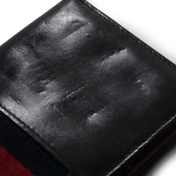 OLD Gucci 総革ホースシュー留め具デュアルトーン長財布（濃紺）