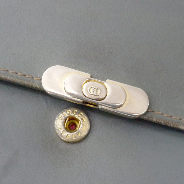 OLD Gucci 総革デュアルトーン長財布（灰×赤）