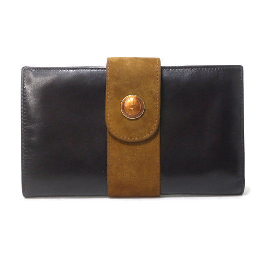 OLD Gucci　異素材MIXがま口長財布（濃茶）
