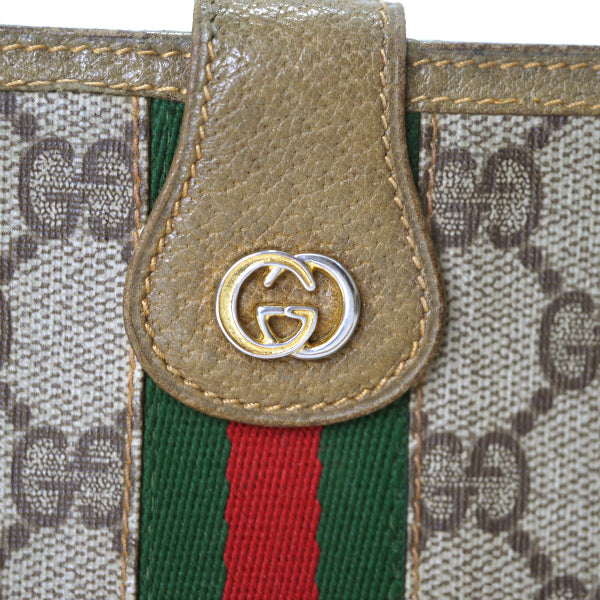 OLD Gucci　GG柄シェリーがま口長財布（茶）