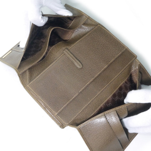 OLD Gucci　GG柄シェリーがま口長財布（茶）