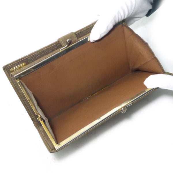 OLD Gucci　GG柄シェリーがま口長財布（茶）