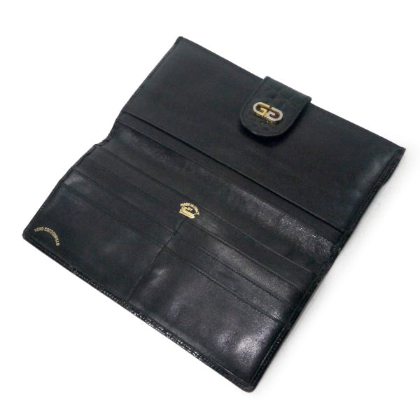 OLD Gucci　クロコダイルWホック長財布（黒）