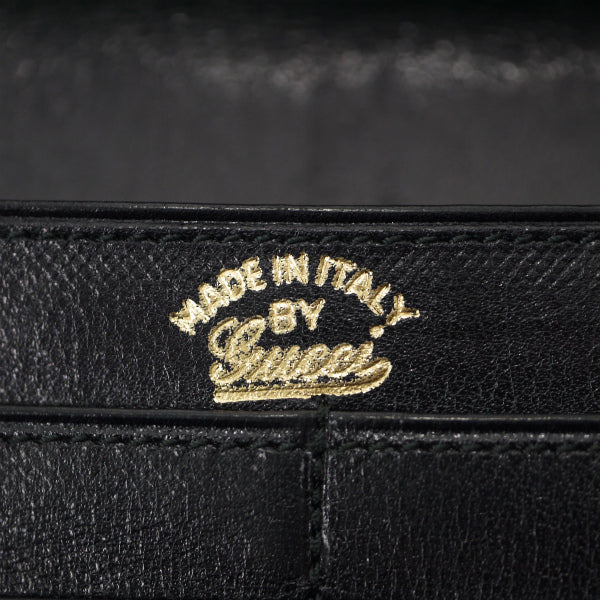 OLD Gucci　クロコダイルWホック長財布（黒）