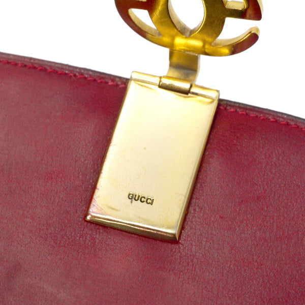 OLD Gucci  レア!!ジャガードGG柄ハーフムーン財布（赤）