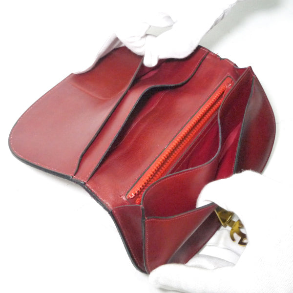 OLD Gucci  レア!!ジャガードGG柄ハーフムーン財布（赤）