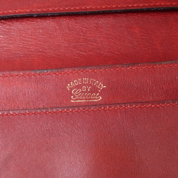 OLD Gucci  レア!!ジャガードGG柄ハーフムーン財布（赤）