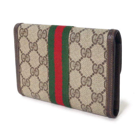 OLD Gucci　ダブルG金具シェリーミドル財布（茶）