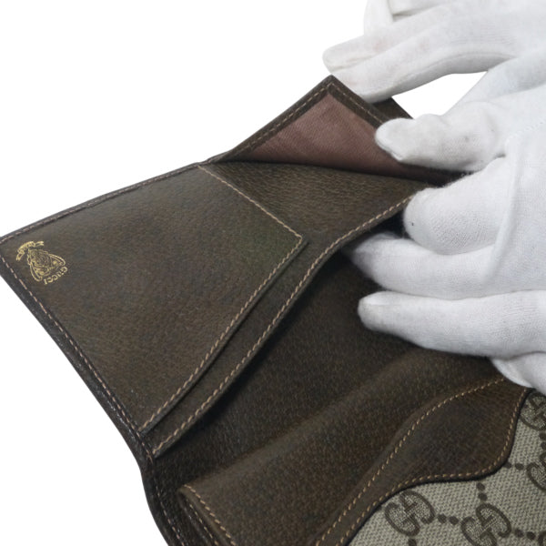 OLD Gucci　ダブルG金具シェリーミドル財布（茶）