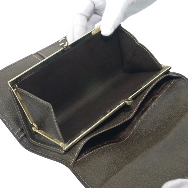 OLD Gucci　ダブルG金具シェリーミドル財布（茶）