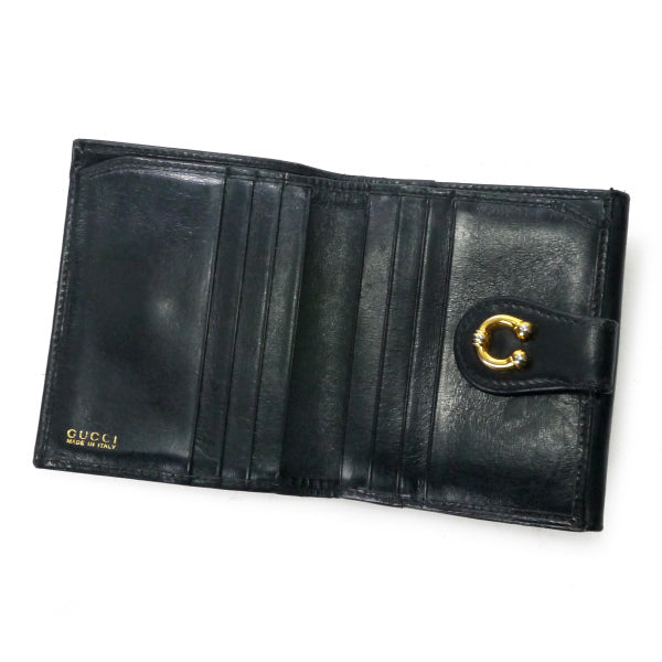 OLD Gucci  総革ホースシュー折財布（黒）
