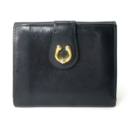 OLD Gucci  総革ホースシュー折財布（黒）