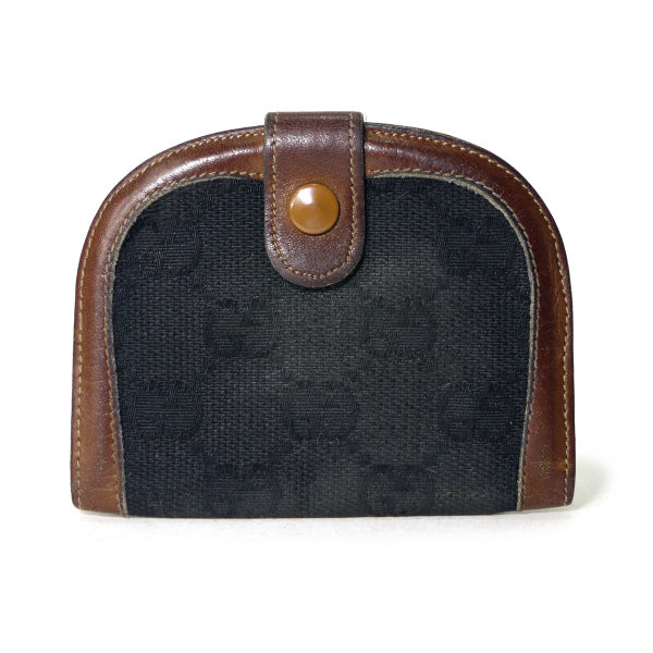 OLD Gucci  GG柄ラウンドコインケース（黒）