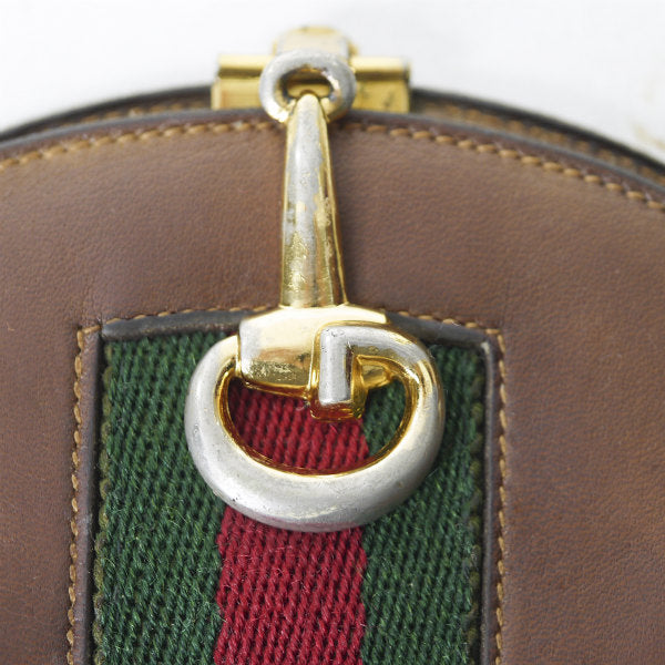 OLD Gucci  シェリー×ビット留め具ラウンド折財布（茶）