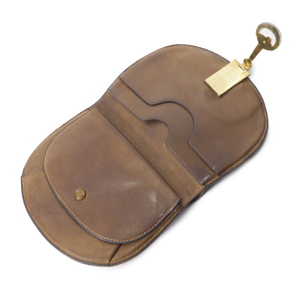 OLD Gucci  シェリー×ビット留め具ラウンド折財布（茶）