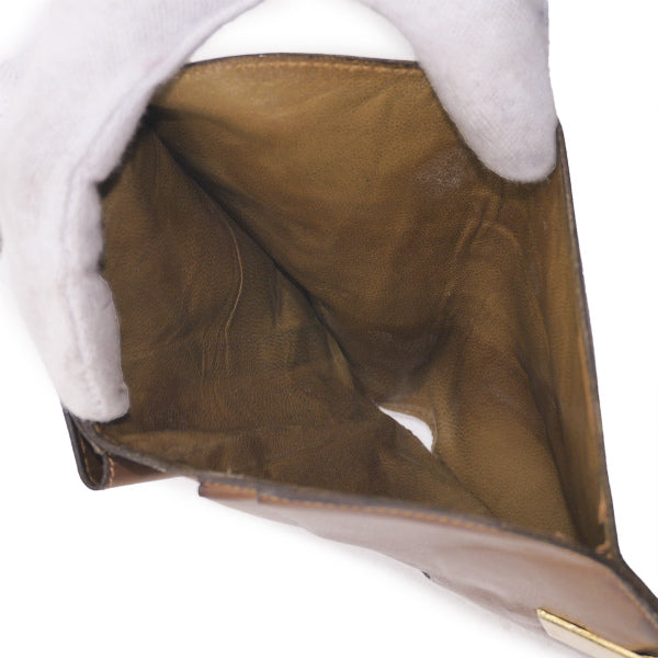 OLD Gucci  シェリー×ビット留め具ラウンド折財布（茶）